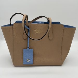 Gucci Medium Swing Leather Tote Beige Ser: 35xxx08- 52xx81 -